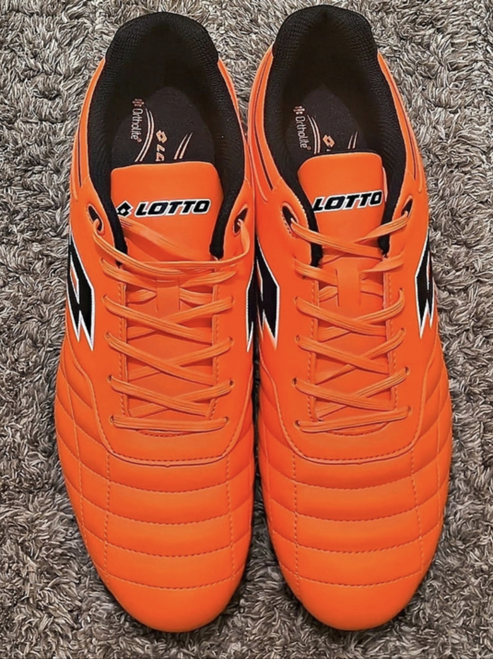 Lotto Ultra Press Firm Ground Soccer Cleats Orange & Black US 11.5